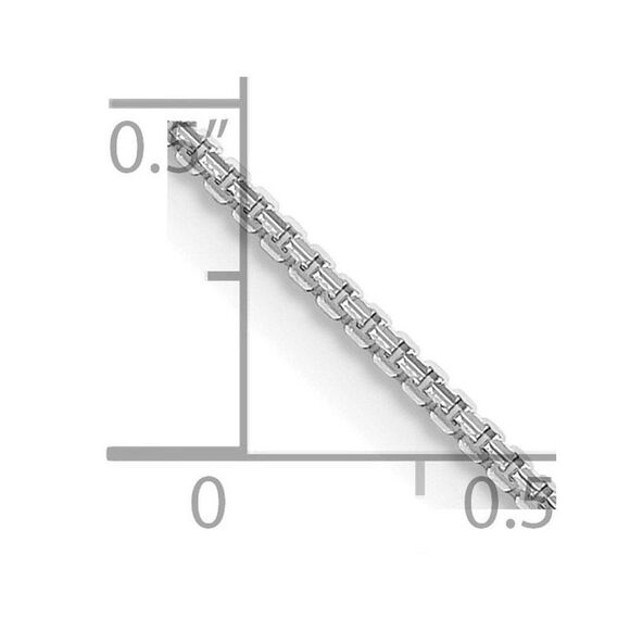 1.5mm 14K White Gold Solid Concave Box Chain Necklace, 24 Inch - Picture 2 of 4